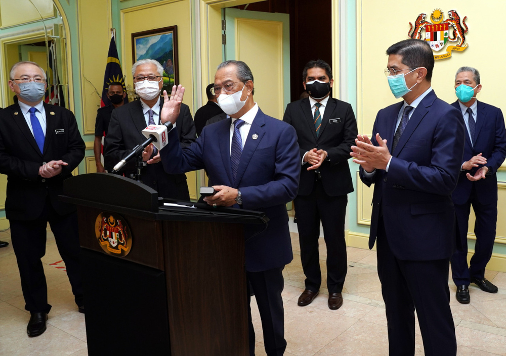 Prime Minister Tan Sri Muhyiddin Yassin after a special address which was broadcast live on several local television stations, August 4, 2021. u00e2u20acu2022 Bernama pic 