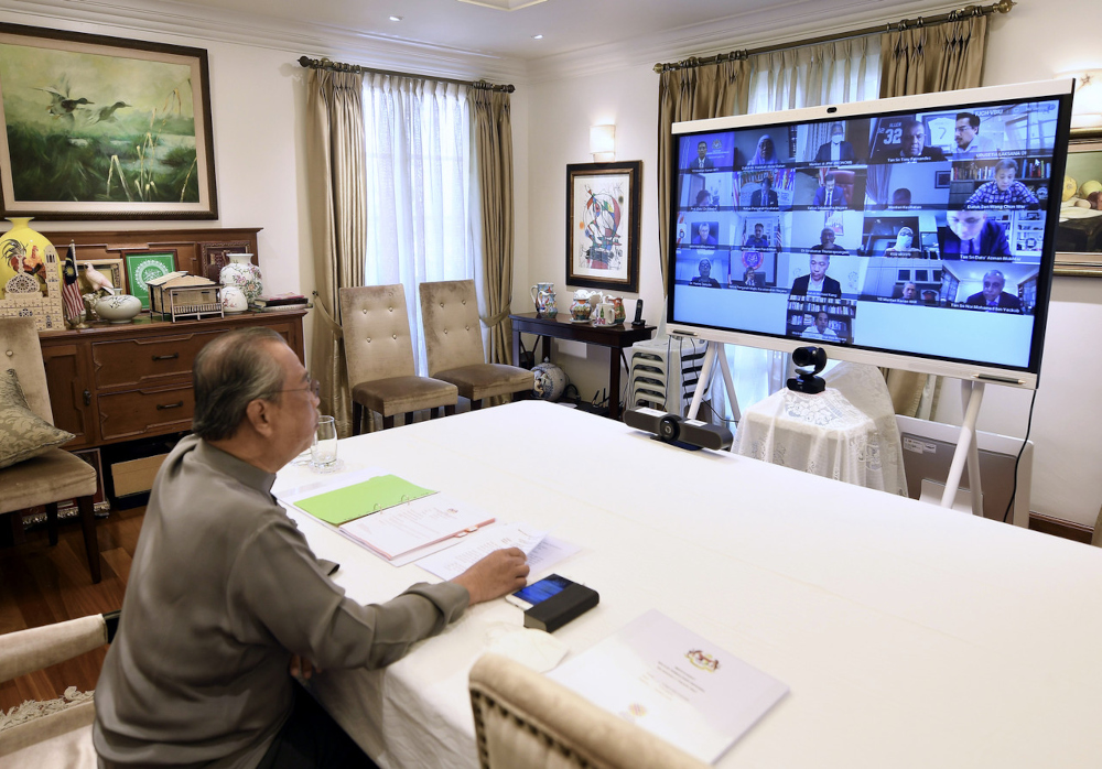Prime Minister Tan Sri Muhyiddin Yassin virtually chaired the second meeting of the National Recovery Council which discussed and considered various aspects of the National Rehabilitation Plan in Kuala Lumpur, August 6, 2021. u00e2u20acu2022 Bernama pic