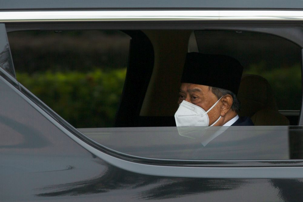 Prime Minister Tan Sri Muhyiddin Yassin is seen arriving at Istana Negara for an audience with the Yang di-Pertuan Agong in Kuala Lumpur August 4, 2021. u00e2u20acu201d Picture by Yusof Mat Isa