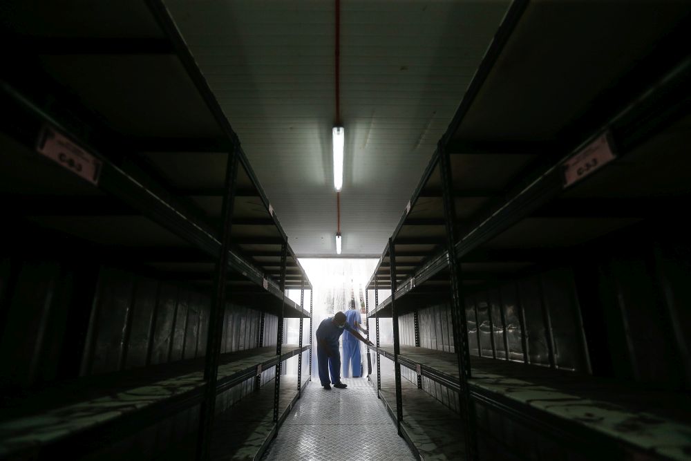 A container which doubles as a morgue is pictured at the Kepala Batas Hospital in Penang August 20, 2021. u00e2u20acu2022 Picture by Sayuti Zainudin