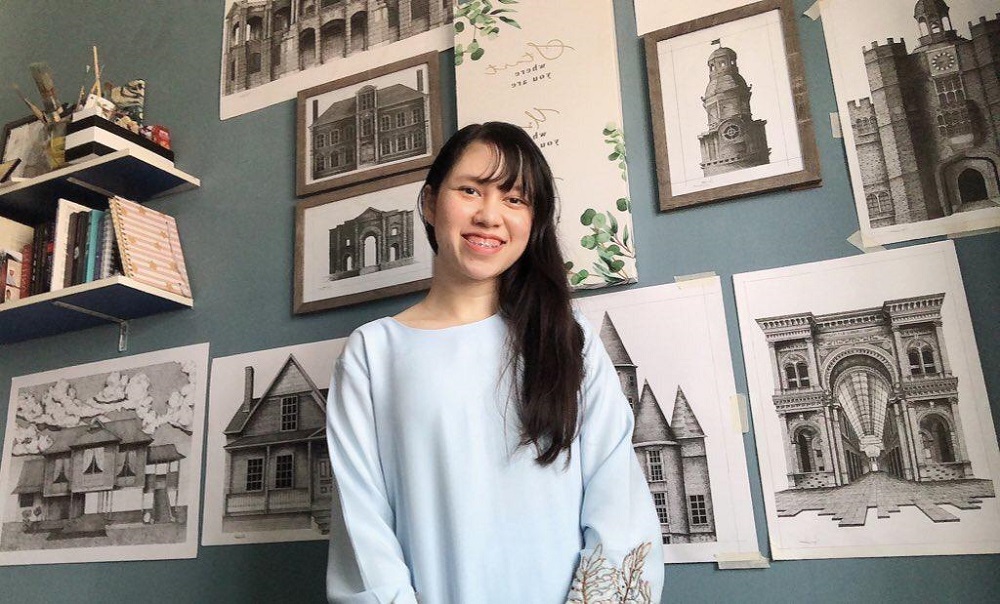 Meet the 23-year-old Malaysian pen artist, Khairunissa Mohd Izham who is determined in creating awareness on local traditional architecture through her artworks. u00e2u20acu2022 Picture courtesy of Khairunissa Mohd Izham