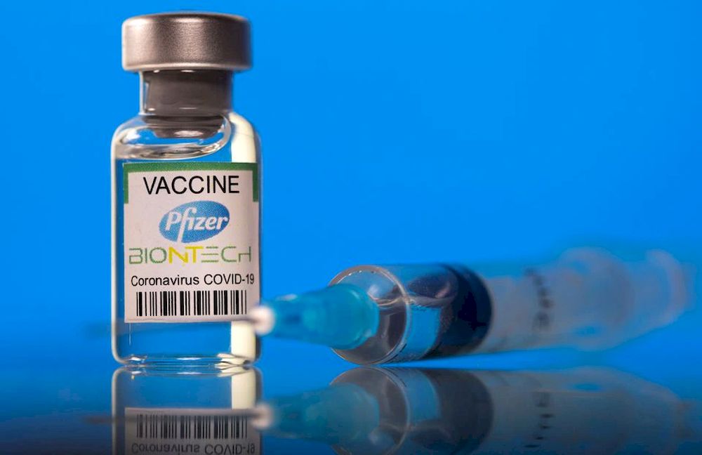 A vial labelled with the Pfizer-BioNTech coronavirus disease (Covid-19) vaccine is seen in this illustration picture. u00e2u20acu201d Reuters pic