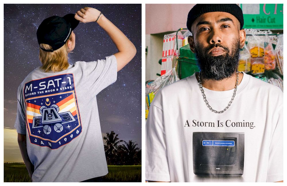 From left: The M-SAT-1 Tee and Takde Signal Tee are just some shared experiences that Malaysians can relate to. u00e2u20acu201d Picture courtesy of Pestle & Mortar Clothing