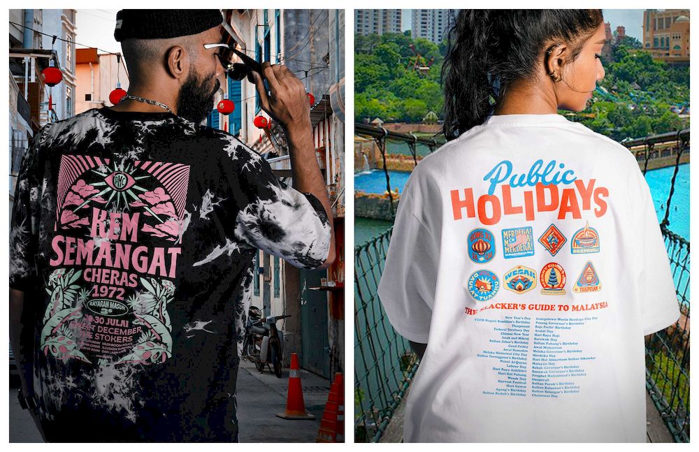 From left: Malaysia’s very own Woodstock Festival and our generous public holidays earn a spot in the capsule collection. — Picture courtesy of Pestle & Mortar Clothing