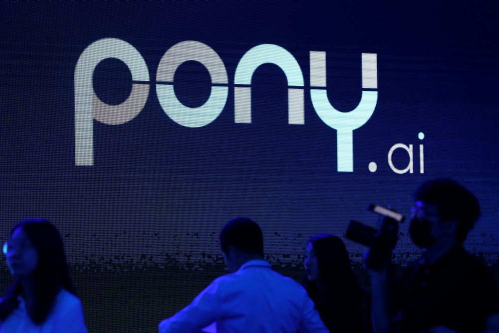 A logo of the autonomous driving technology startup Pony.ai is seen on a screen during an event in Beijing May 13, 2021.u00e2u20acu2022 Reuters pic