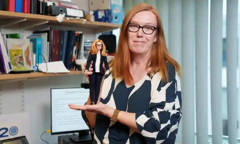 The scientist who designed the Oxford coronavirus vaccine Prof Dame Sarah Gilbert now comes in a doll. u00e2u20acu201d Picture via Facebook