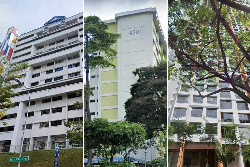  (From left) Block 3 Teck Whye Lane and Blocks 430 and 445A Clementi Avenue 3. u00e2u20acu2022 TODAY pic