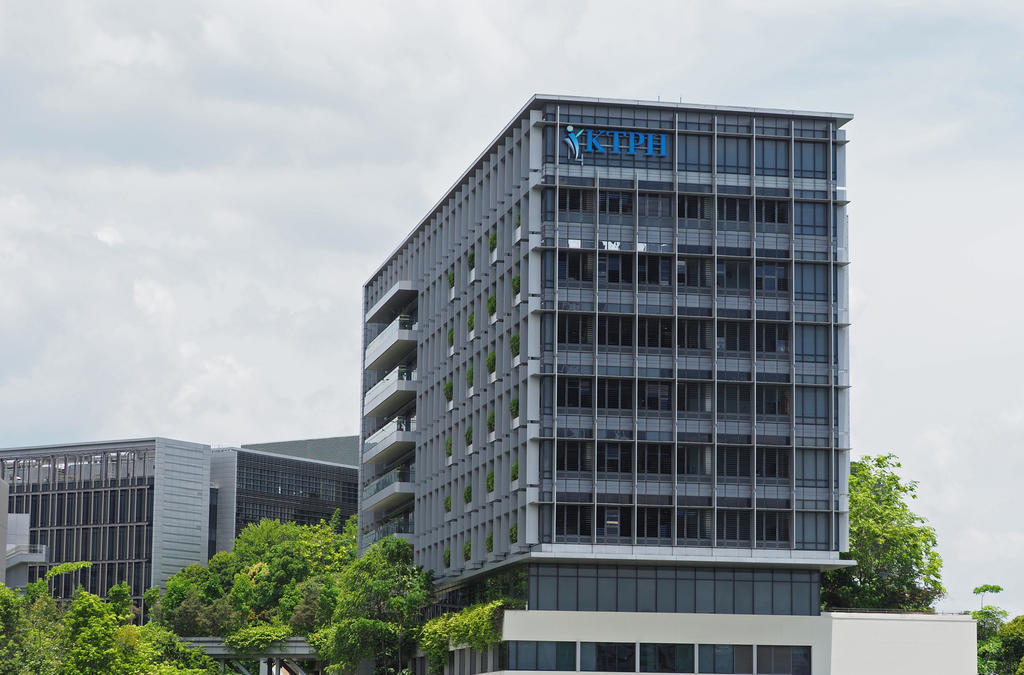 Two woman aged 70 and 90 were taken to Khoo Teck Puat Hospital (pictured) for medical conditions not related to Covid-19 but later died from complications due to the disease. u00e2u20acu2022 TODAY pic