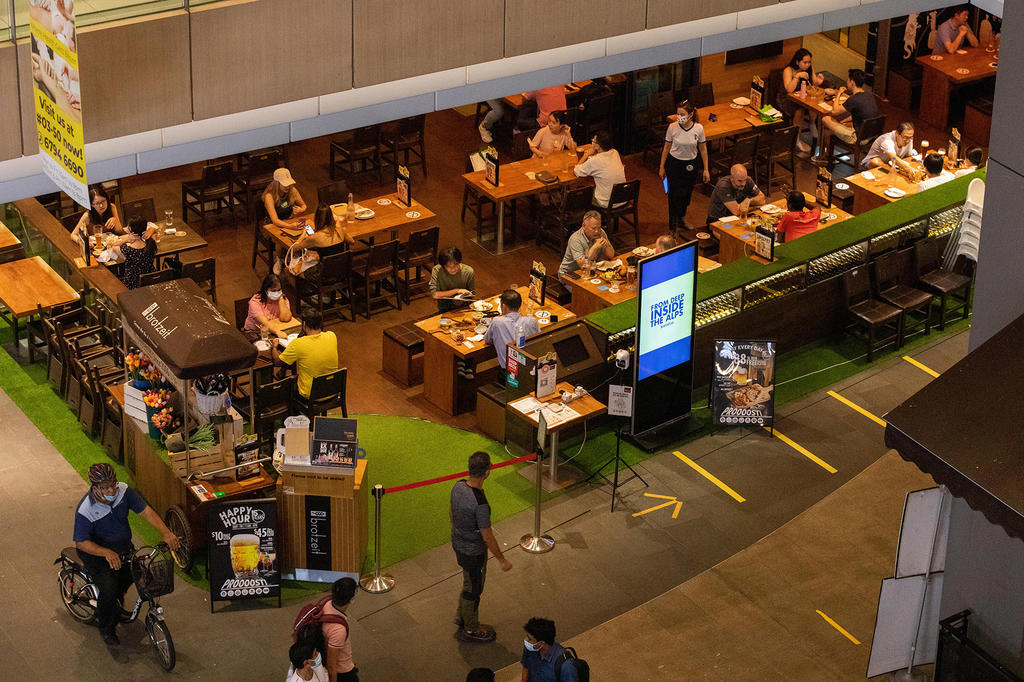 Diners at Westgate mall in Jurong East on July 19, 2021. u00e2u20acu2022 TODAY pic