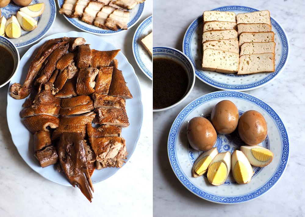 The braised duck is well prepared with moist meat (left). The braised beancurd is beautifully prepared with a creamy texture (right).
