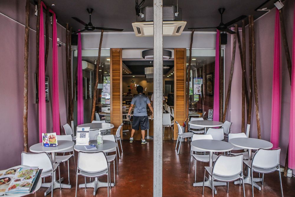 Vegipai in Taman Desa is a desolute sight with barely a customer in sight August 11, 2021. ― Picture by Hari Anggara