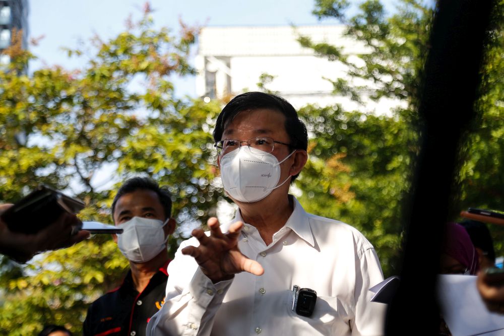 Penang Chief Minister Chow Kon Yeow addresses members of the media during a mass screening exercise in Taman Manggis, George Town August 12, 2021. u00e2u20acu201d Picture by Sayuti Zainudin