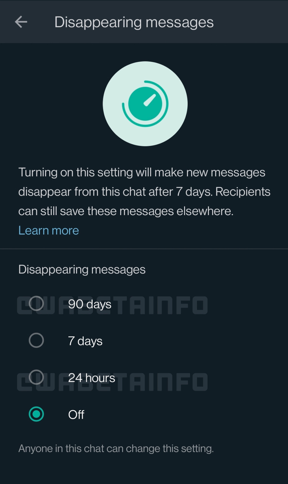 WhatsApp is testing the option to have messages disappear after 90 days. — SoyaCincau pic