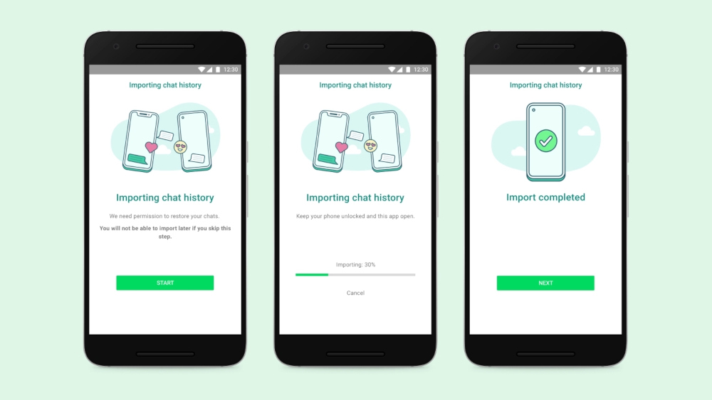 Users with devices running Android 10 and newer will be able to migrate their chat history to iOS devices in the coming weeks. — SoyaCincau pic