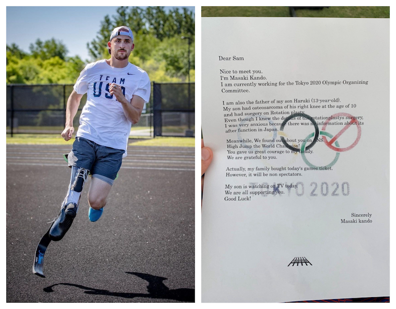 Grewe's post on the note he received has gone viral with many saying that it was a sweet note sent to the athlete. u00e2u20acu201d Picture via TwitterandInstagram/SamGrewe