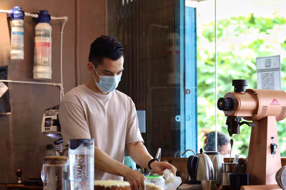 Barista Michael Woon sometimes makes freeze-distilled milk for a creamier cuppa at Ebony & Ivory.