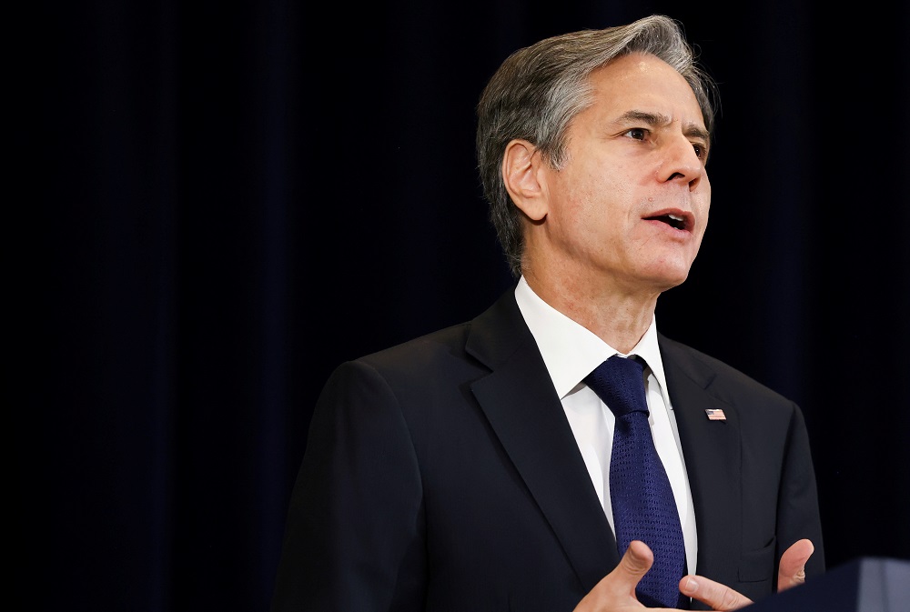 US Secretary of State Antony Blinken gives remarks during a 9/11 commemoration event to mark the 20th anniversary of the September 11, 2001 attacks, at the State Department in Washington September 10, 2021. u00e2u20acu201d Reuters pic
