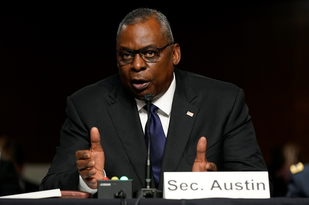 US Defence Secretary Lloyd Austin speaks during a Senate Armed Services Committee hearing in Washington September 28, 2021. u00e2u20acu201d Picture by Patrick Semansky/Pool via Reuters