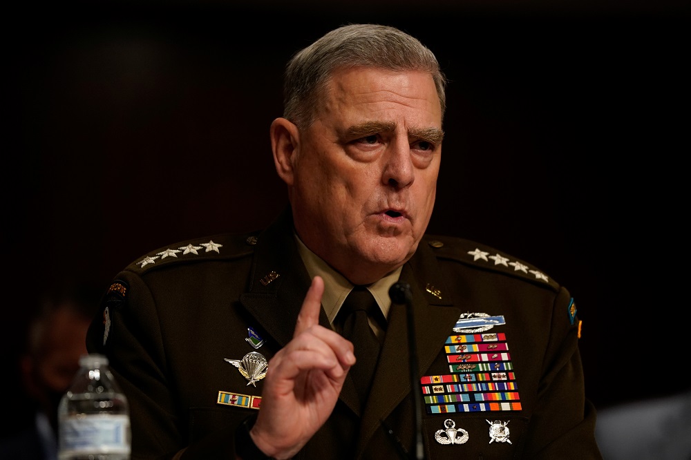 Chairman of the Joint Chiefs of Staff General Mark Milley testifies during a Senate Armed Services Committee hearing in Washington September 28, 2021. u00e2u20acu201d Reuters pic
