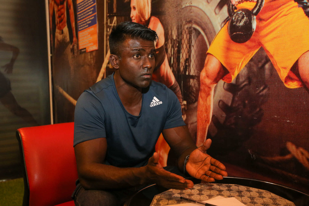 Fitness Lifestyle Gym owner V. Sam Pakiaraj speaks during an interview at his gym in Desa Rishah, Ipoh September 1, 2021. u00e2u20acu201d Picture by Farhan Najib