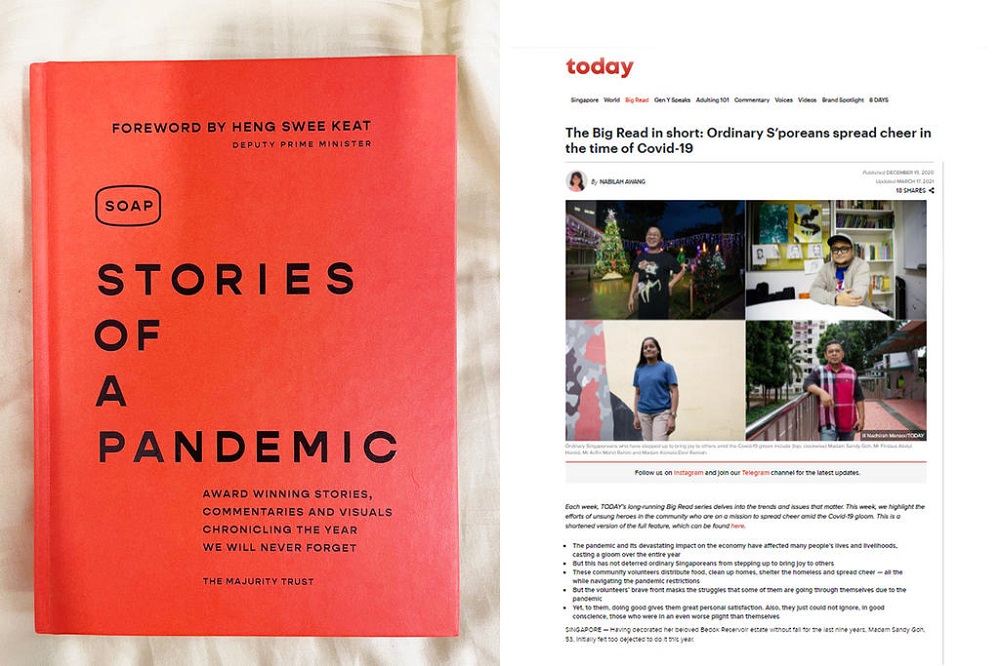 (Left to right) Citizen Adventures director Cai Yinzhou, TODAY journalist Nabilah Awang, The Straits Times senior correspondent Joyce Lim in a panel discussion during the book launch of u00e2u20acu02dcStories of a Pandemicu00e2u20acu2122. Their award-winning entries are featured