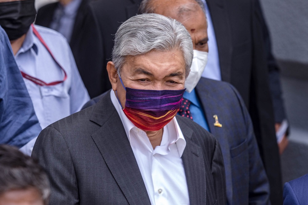 Former deputy prime minister Datuk Seri Ahmad Zahid Hamidi at the Kuala Lumpur Court Complex September 7, 2021. u00e2u20acu201d Picture by Firdaus Latif