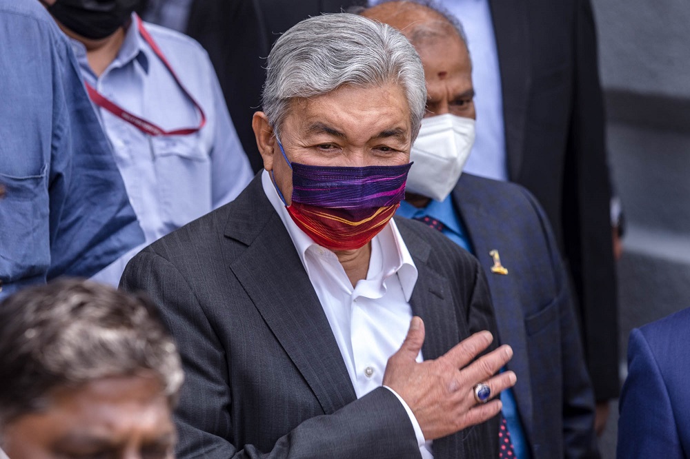 Former deputy prime minister Datuk Seri Ahmad Zahid Hamidi at the Kuala Lumpur Court Complex September 7, 2021. u00e2u20acu201d Picture by Firdaus Latif