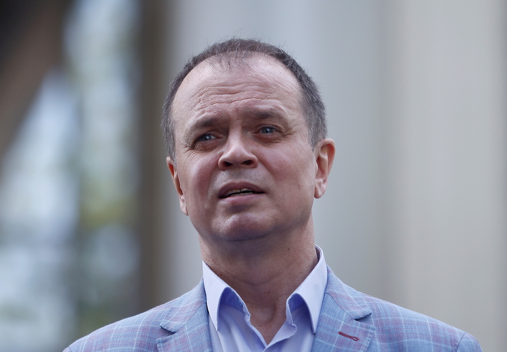 Ivan Pavlov, a lawyer defending Kremlin critic Alexei Navalny's Anti-Corruption Foundation (FBK) in an extremism case, speaks with journalists after a court hearing in Moscow, Russia May 17, 2021. u00e2u20acu201d Reuters pic