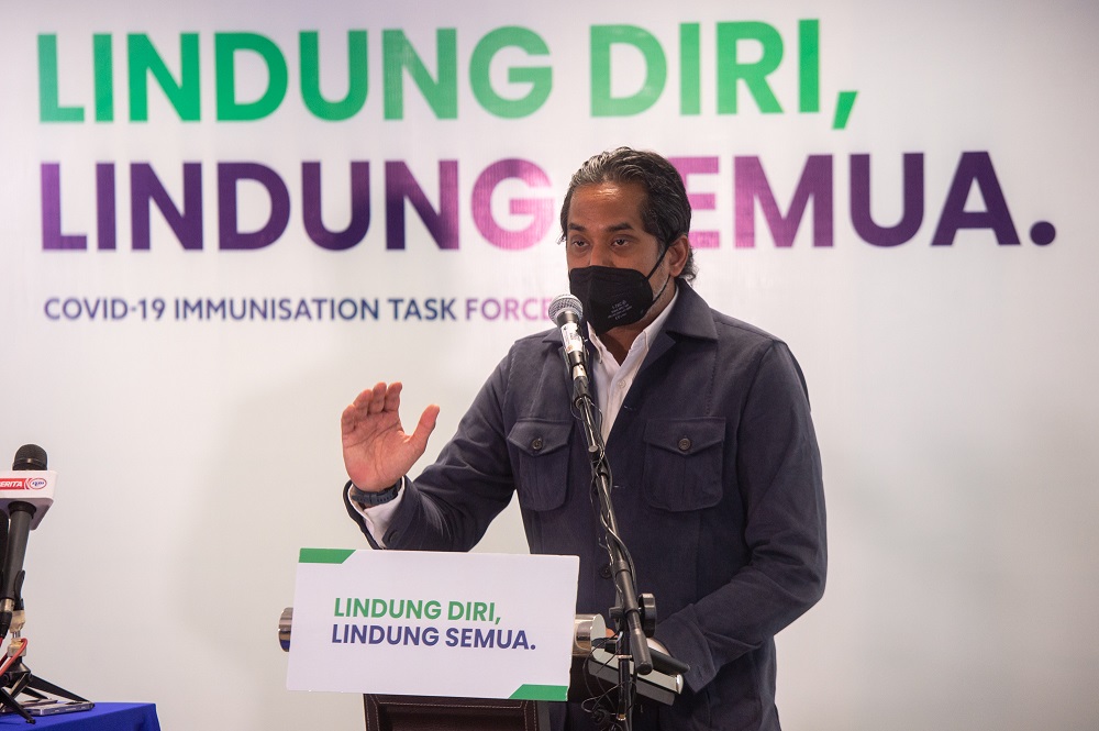 Health Minister Khairy Jamaluddin speaks at a press conference in Putrajaya September 8, 2021. u00e2u20acu201d Picture by Shafwan Zaidon 
