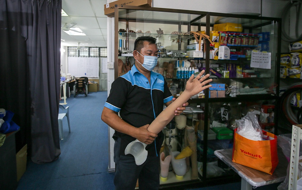 Ho’s Total Medical Supplies sells prosthetic limbs, orthotics and medical equipment. — Picture by Farhan Najib