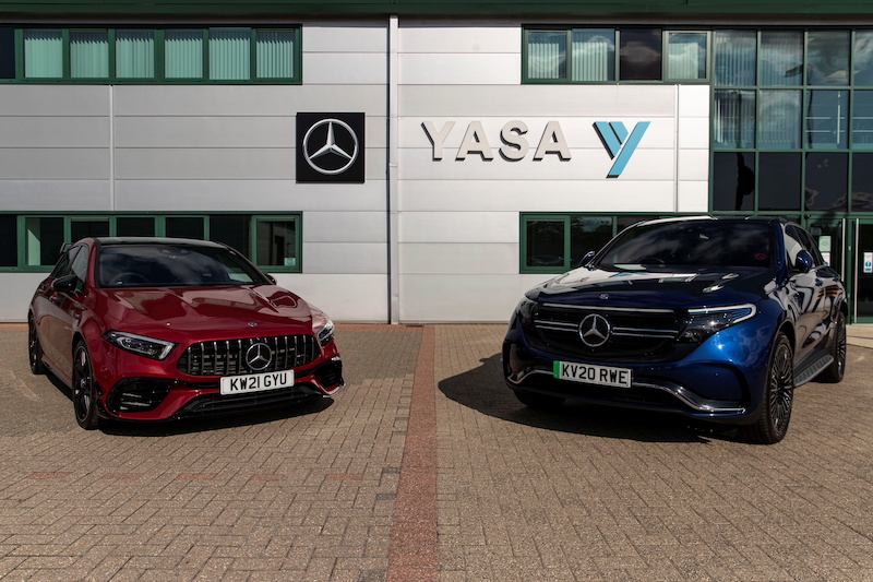 Two electric cars are parked at YASA headquarters and production facility in Oxford, Britain August 24, 2021. u00e2u20acu201d Reuters pic