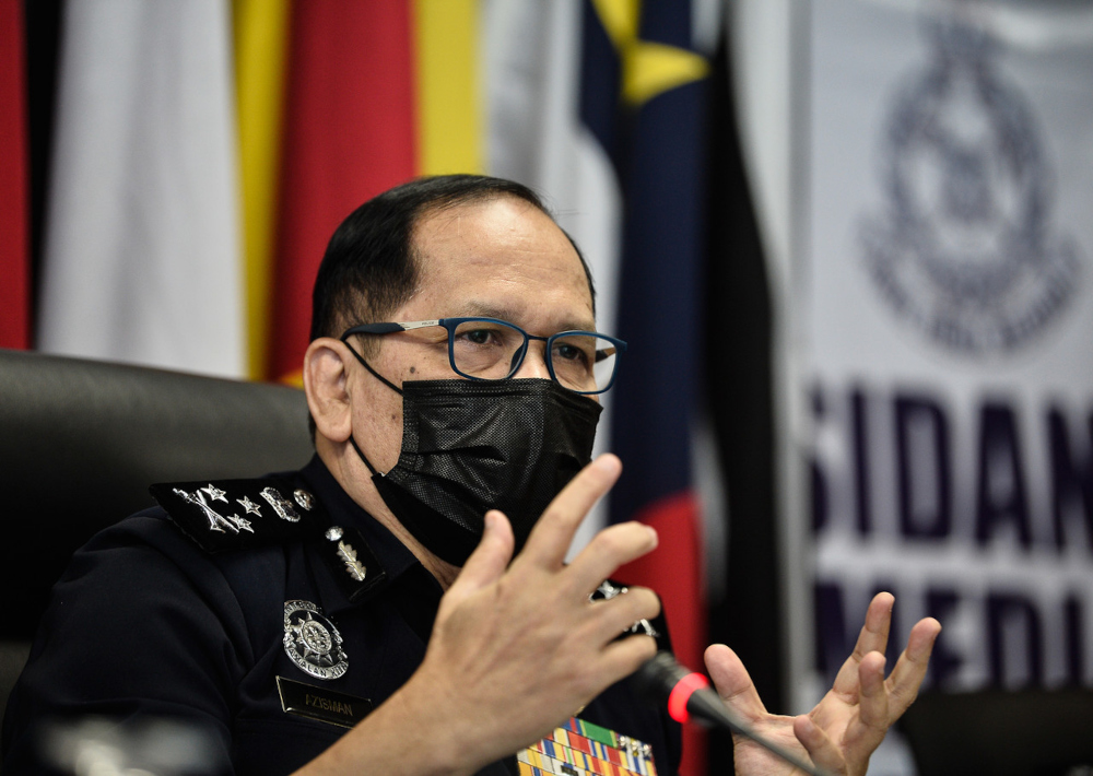 Bukit Aman Traffic Investigation and Enforcement Department director Datuk Azisman Alias speaks at a press conference at Bukit Aman, September 24, 2021. u00e2u20acu201d Bernama pic 