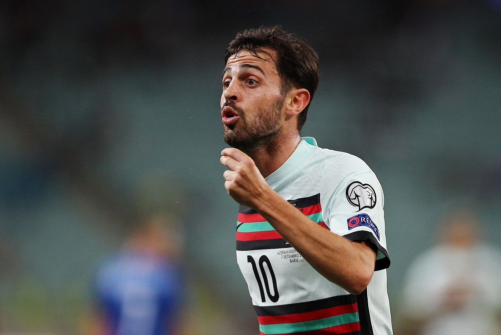 Portugal's Bernardo Silva reacts during the match against Azerbaijan September 8, 2021. u00e2u20acu2022 Reuters pic