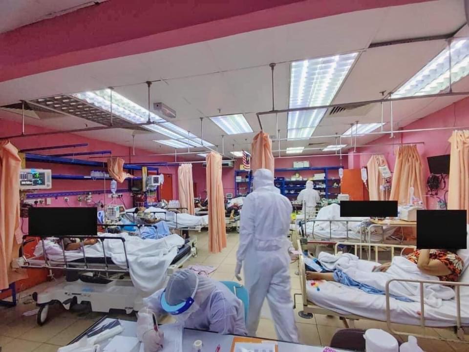 nCovid-19 patients are pictured at the Duchess of Kent Hospital in Sandakan. u00e2u20acu201d Picture via Facebookn