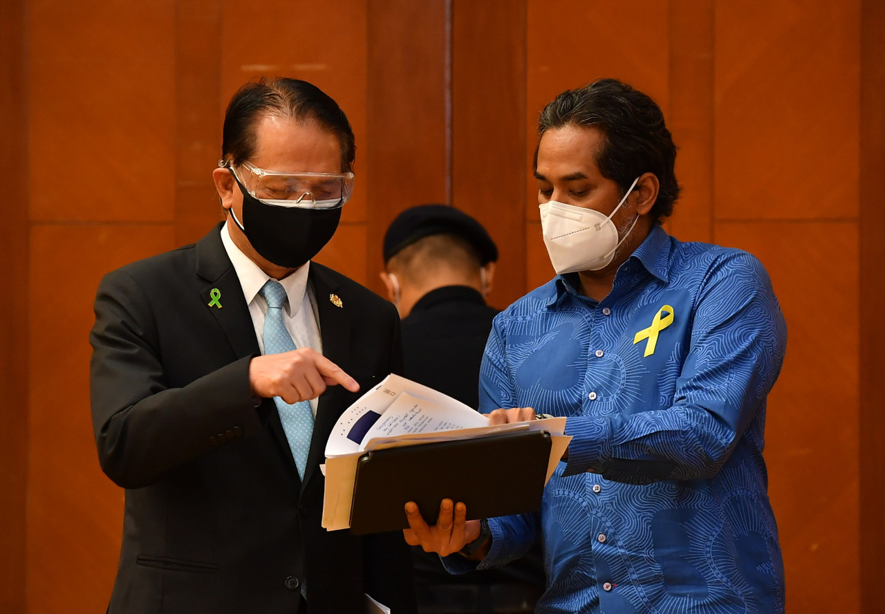 Health Minister Khairy Jamaluddin and Health director-general Tan Sri Dr Noor Hisham Abdullah at the Health Ministry in Putrajaya, September 9, 2021. u00e2u20acu201d Bernama pic 
