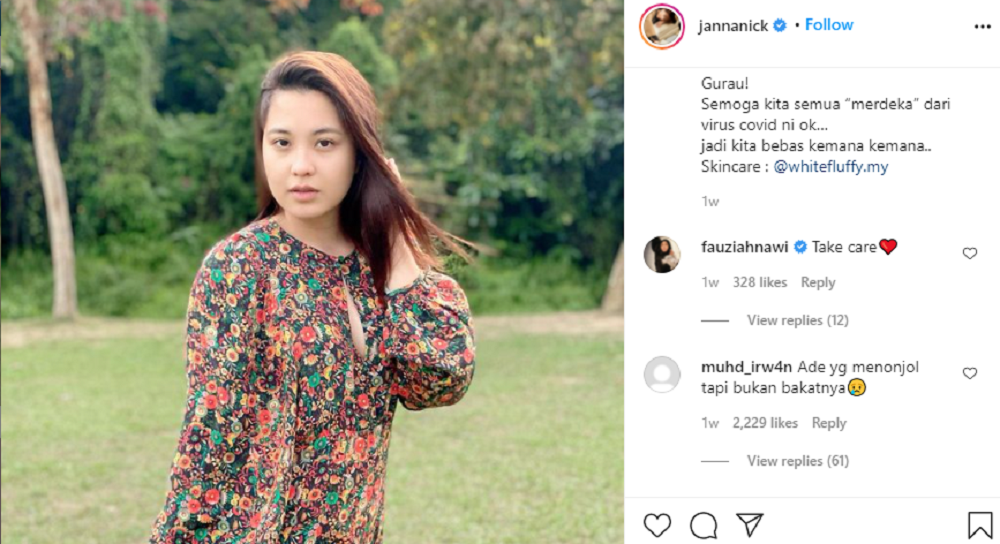 Janna Nick's Instagram post of her wearing clothing that revealed her cleavage drew criticism. u00e2u20acu2022 Picture via Instagram/Janna Nick