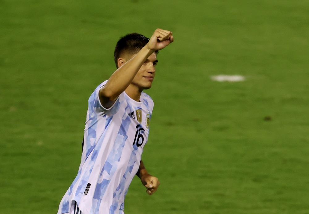 Argentina's Joaquin Correa celebrates after scoring the second goal against Venezuela September 3, 2021. u00e2u20acu2022 Pool via Reuters/Miguel Gutierrez
