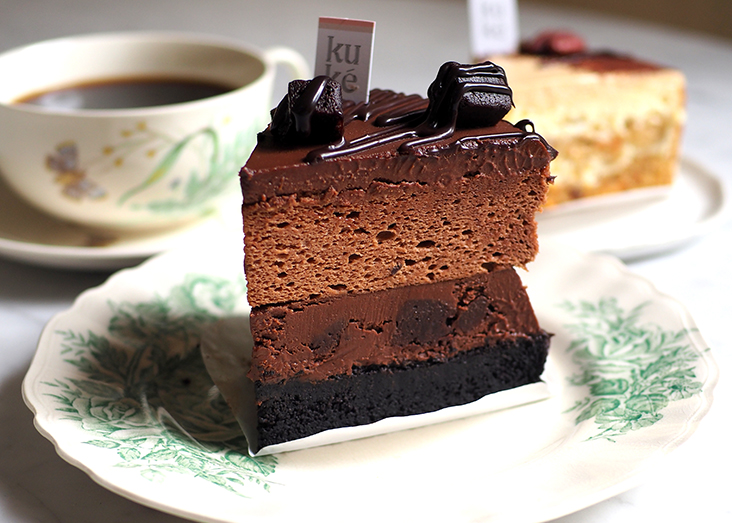 Chocolate lovers will relish their 5 Shades of Chocolate with its many layers topped with brownie cubes.