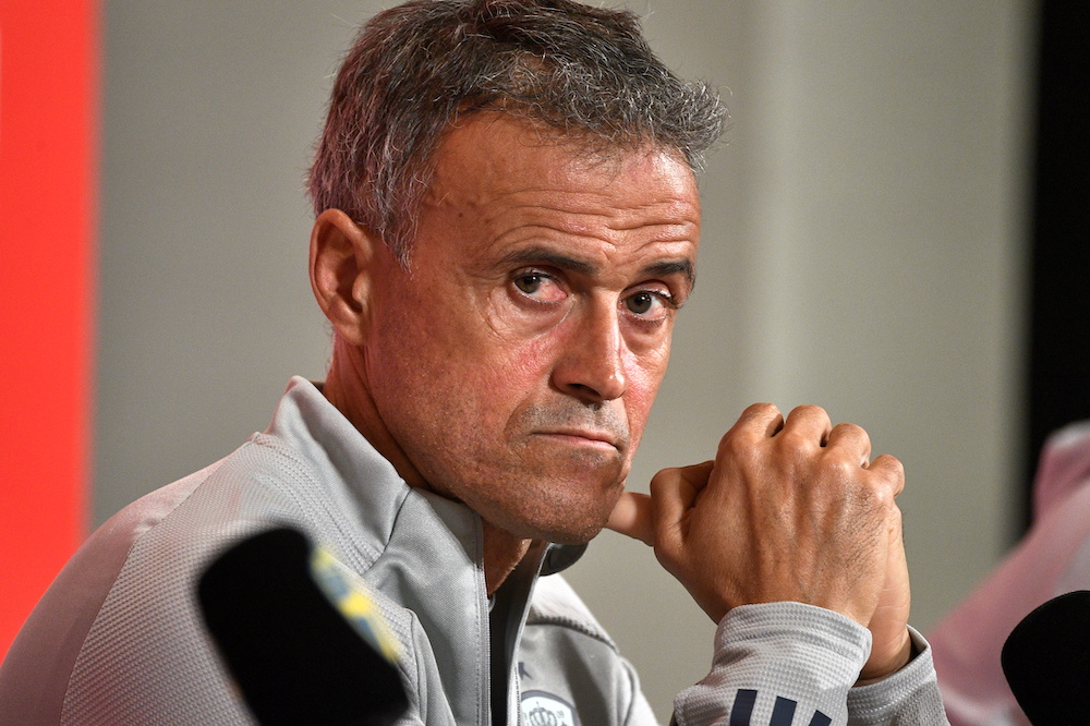 Spainu00e2u20acu2122s coach Luis Enrique during a press conference during the UEFA Group B Qualifiers between Sweden and Spain at the Friends Arena in Solna, Sweden, September 1, 2021. u00e2u20acu201d Reuters picnnn