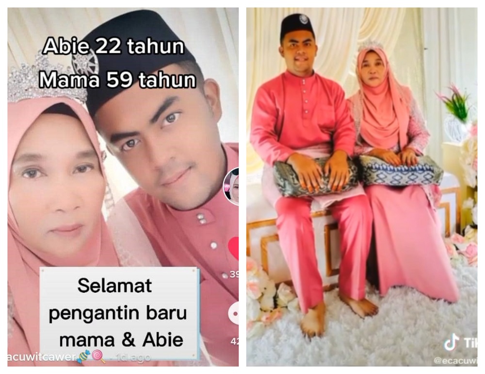 Norlida and her husband Muhammad Sabree have wowed TikTok users after tying the knot despite their 37-age difference. u00e2u20acu2022 Screengrab via Tiktok/ecacuwitcawer