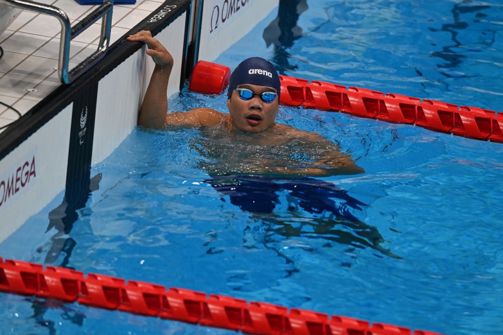 National swimmer Muhammad Nur Syaiful Zulkafli finished third in the first heat with a time of 33.46 seconds at the Tokyo Aquatics Centre Sept 1, 2021. u00e2u20acu201d Bernama pic