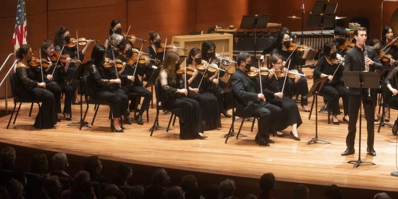 Musicians perform during the New York Philharmonicu00e2u20acu2122s first concert after its reopening at the Alice Tully Hall in New York, on September 17, 2021. u00e2u20acu201d ETX Studio picnn