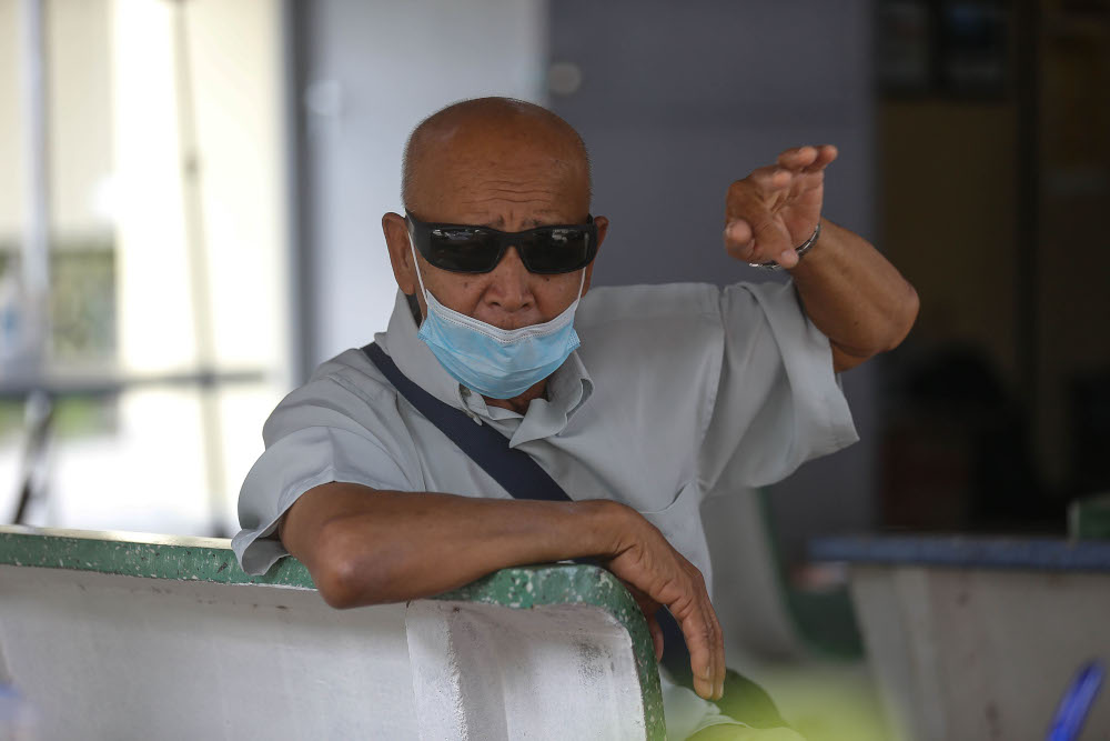 Idris Ismail, 66, speaks to Malay Mail regarding the Penang South Reclamation project that was put on halt at Gertak Sanggul in Penang, September 13, 2021. 