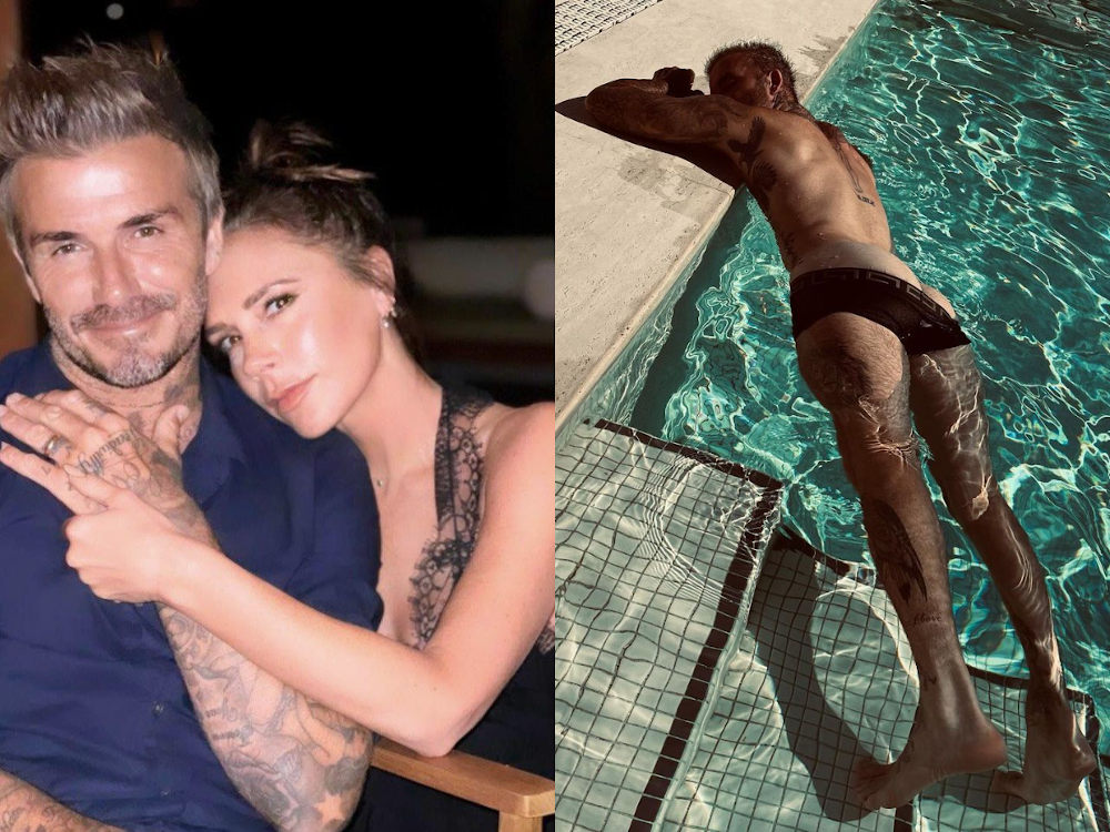 Instagram users are showing their gratitude towards former Spice Girl, Victoria Beckham for sharing a u00e2u20acu02dccheekyu00e2u20acu2122 photo of her husband, David Beckham, by the poolside. u00e2u20acu201d Picture courtesy of Instagram/Victoria Beckham