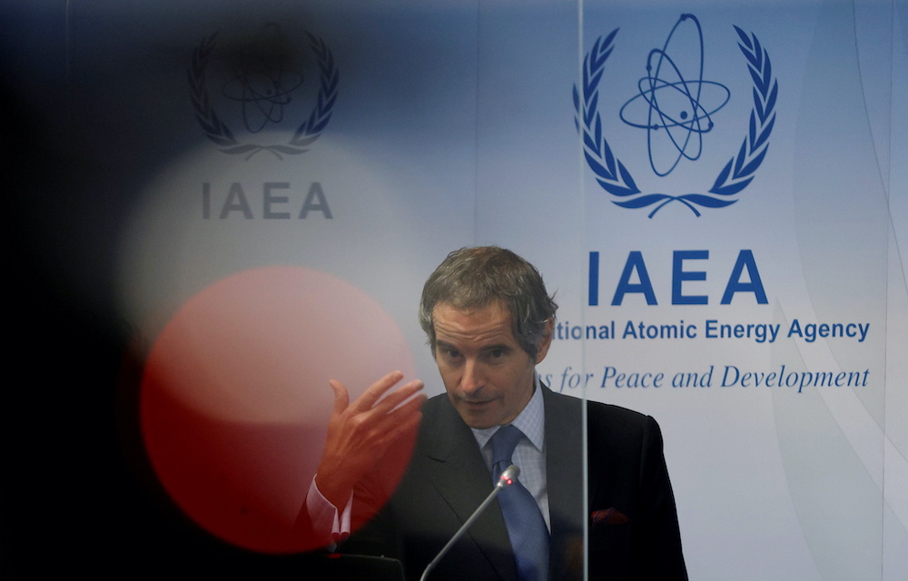 International Atomic Energy Agency (IAEA) Director General Rafael Grossi attends a news conference during a board of governors meeting at the IAEA headquarters in Vienna, Austria, June 7, 2021. u00e2u20acu201d Reuters picnnn