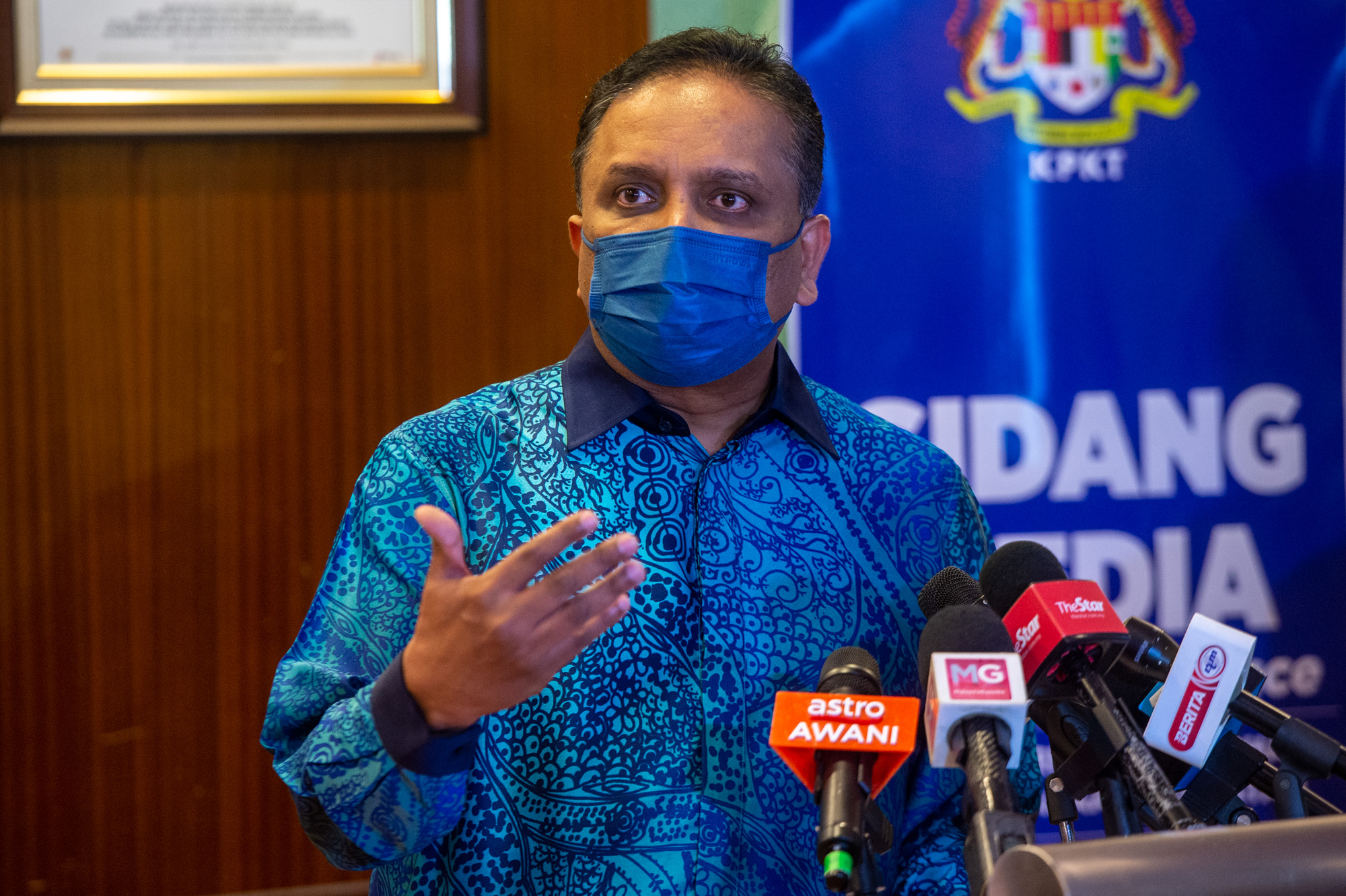 Housing and Local Government Minister Datuk Seri Reezal Merican Naina Merican speaks to the media during a press conference in Putrajaya September 2, 2021. u00e2u20acu201d Picture by Shafwan Zaidon