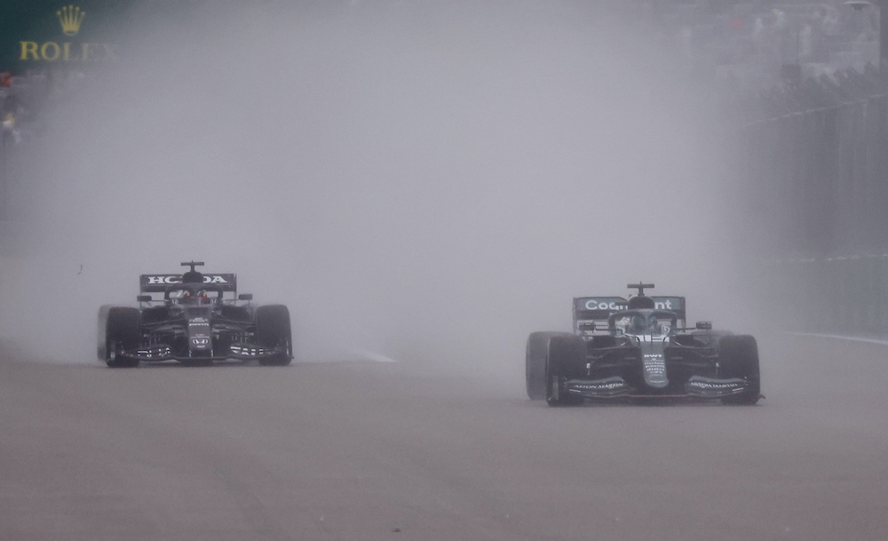Aston Martinu00e2u20acu2122s Lance Stroll during qualifying at the Russian Grand Prix in Sochi Autodrom in Sochi, Russia, September 25, 2021. u00e2u20acu201d Reuters pic