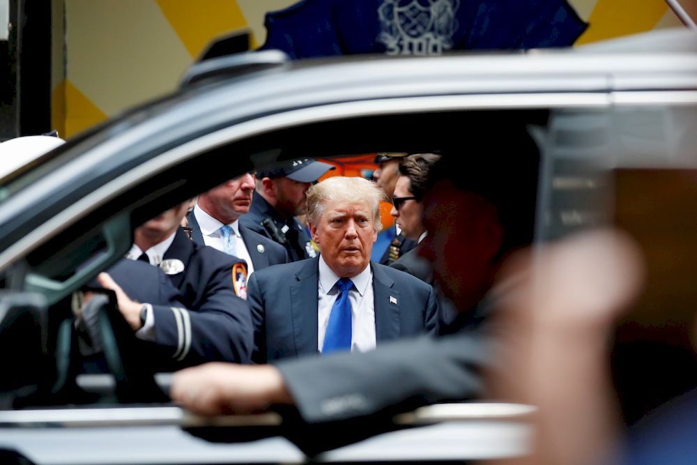 Former US President Donald Trump visits the 17th Precinct of the New York City Police Department during the commemoration of the 20th anniversary of the September 11, 2001 attacks in New York City, New York, US, September 11, 2021. u00e2u20acu201d Reuters pic
