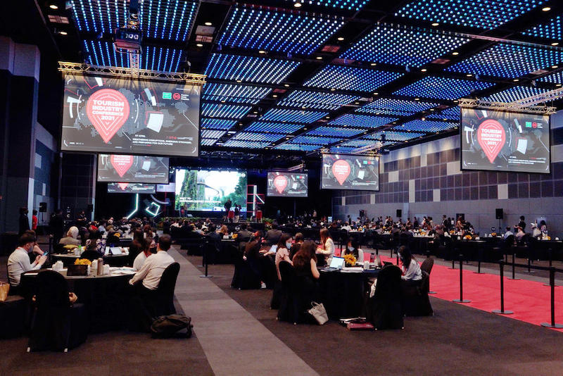 Event company Unearthed Productions provided a virtual and hybrid studio set-up for the Tourism Industry Conference held at Suntec Singapore Convention and Exhibition Centre in April 2021. u00e2u20acu201d TODAY pic