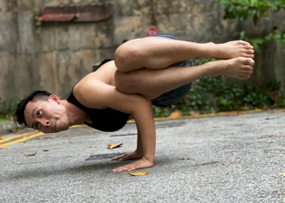Dr Shariff Rizwan practises yoga for improved sleep. — Photo: Shariff Rizwan